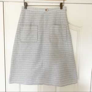 Roolee striped gray button skirt